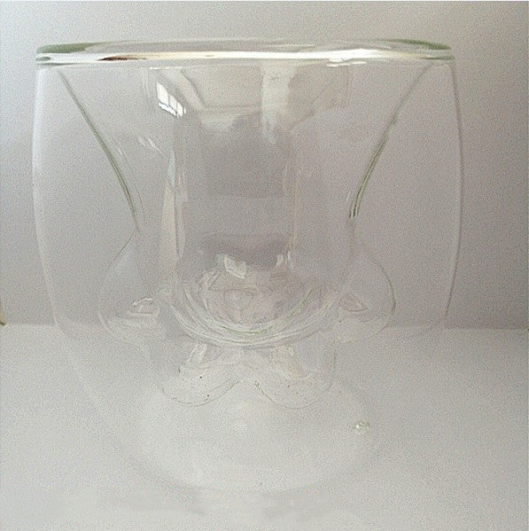 Cat Paw Glass Cup – Double-Layer Coffee Mug
