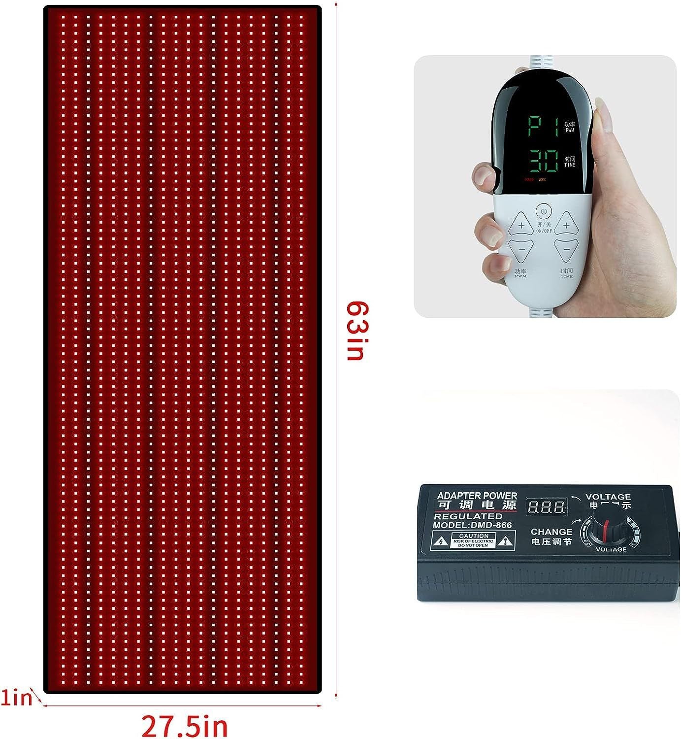 NEW! Full Body Red Light Thermal Body Pain Relief Therapy Mat