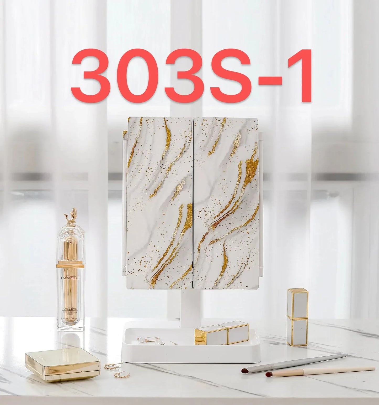 72 LED Light Desktop Vanity Mirror 1/2/3X Magnifying