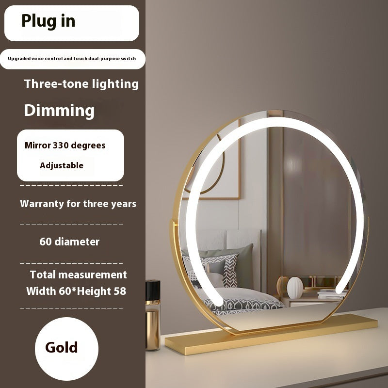 Modern Semicircle Touch Dimming LED Mirror