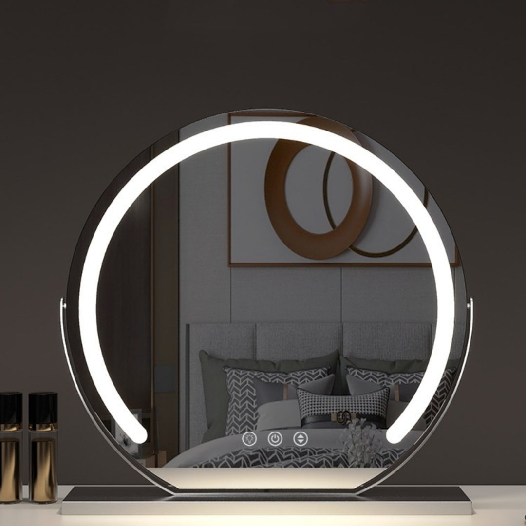 Modern Semicircle Touch Dimming LED Mirror