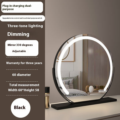 Modern Semicircle Touch Dimming LED Mirror