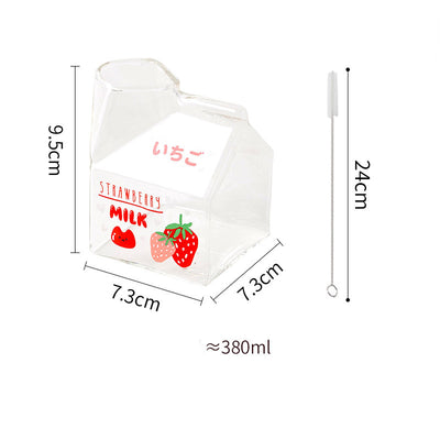 Glass Milk Carton Mug Microwaveable