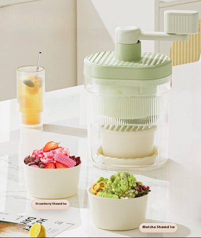 Manual Ice Crusher – Hand Crank Shaver with mini bowls and trays