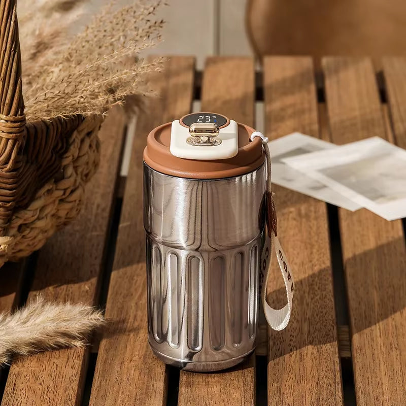 Intelligent Digital LED Temperature Display Coffee Cup Stainless Steel Thermo Bottle Keeps Cold and Heat Thermal Mug Sports Cup