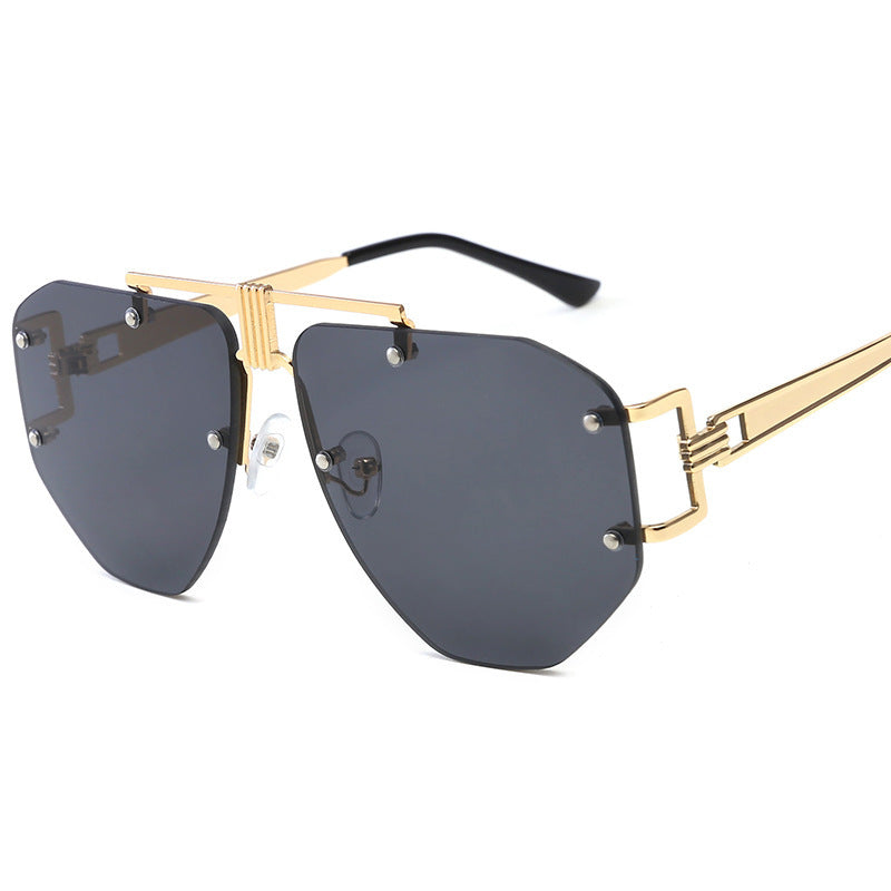HB Polygon Shaped Rimless Sunglasses