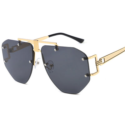 HB Polygon Shaped Rimless Sunglasses