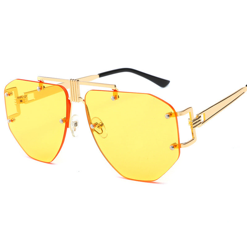 HB Polygon Shaped Rimless Sunglasses