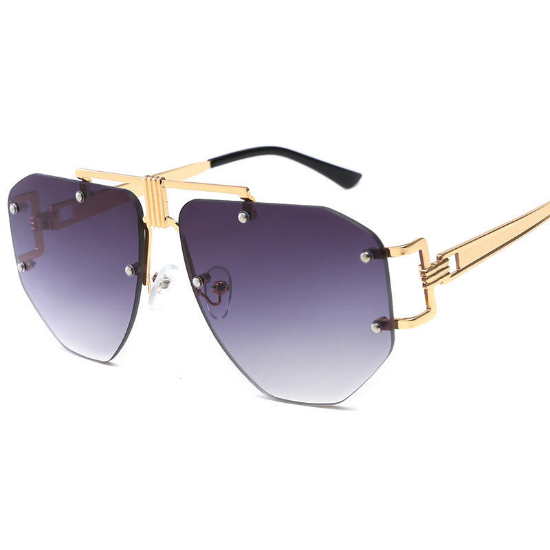 HB Polygon Shaped Rimless Sunglasses