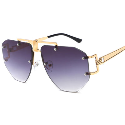 HB Polygon Shaped Rimless Sunglasses