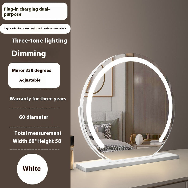 Modern Semicircle Touch Dimming LED Mirror