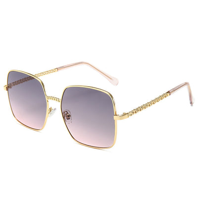 HB Large Gold Frame Fashion Sunglasses