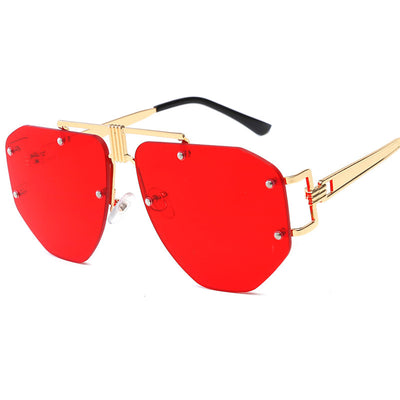 HB Polygon Shaped Rimless Sunglasses