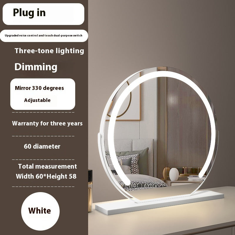 Modern Semicircle Touch Dimming LED Mirror