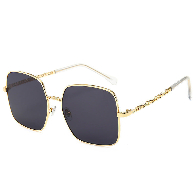 HB Large Gold Frame Fashion Sunglasses
