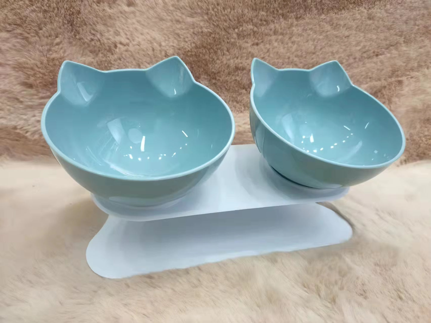 Non-Slip Double Cat Bowl Pet Water Food Feed Dog Bowls Pet Bowl with Inclination Stand Cats Feeder Feeding Bowl Kitten Supplies