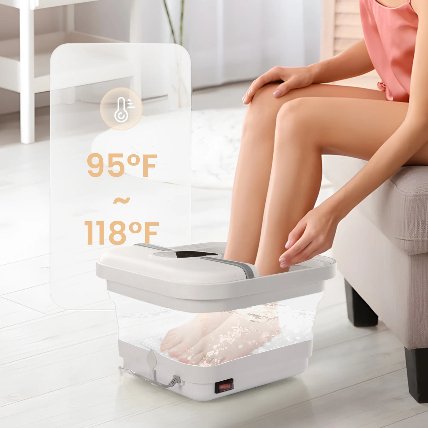 Foot Spa Bath Massager with Heat and Bubbles