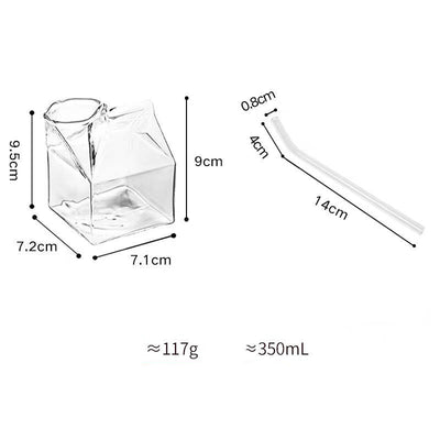 Glass Milk Carton Mug Microwaveable