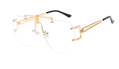 HB Polygon Shaped Rimless Sunglasses