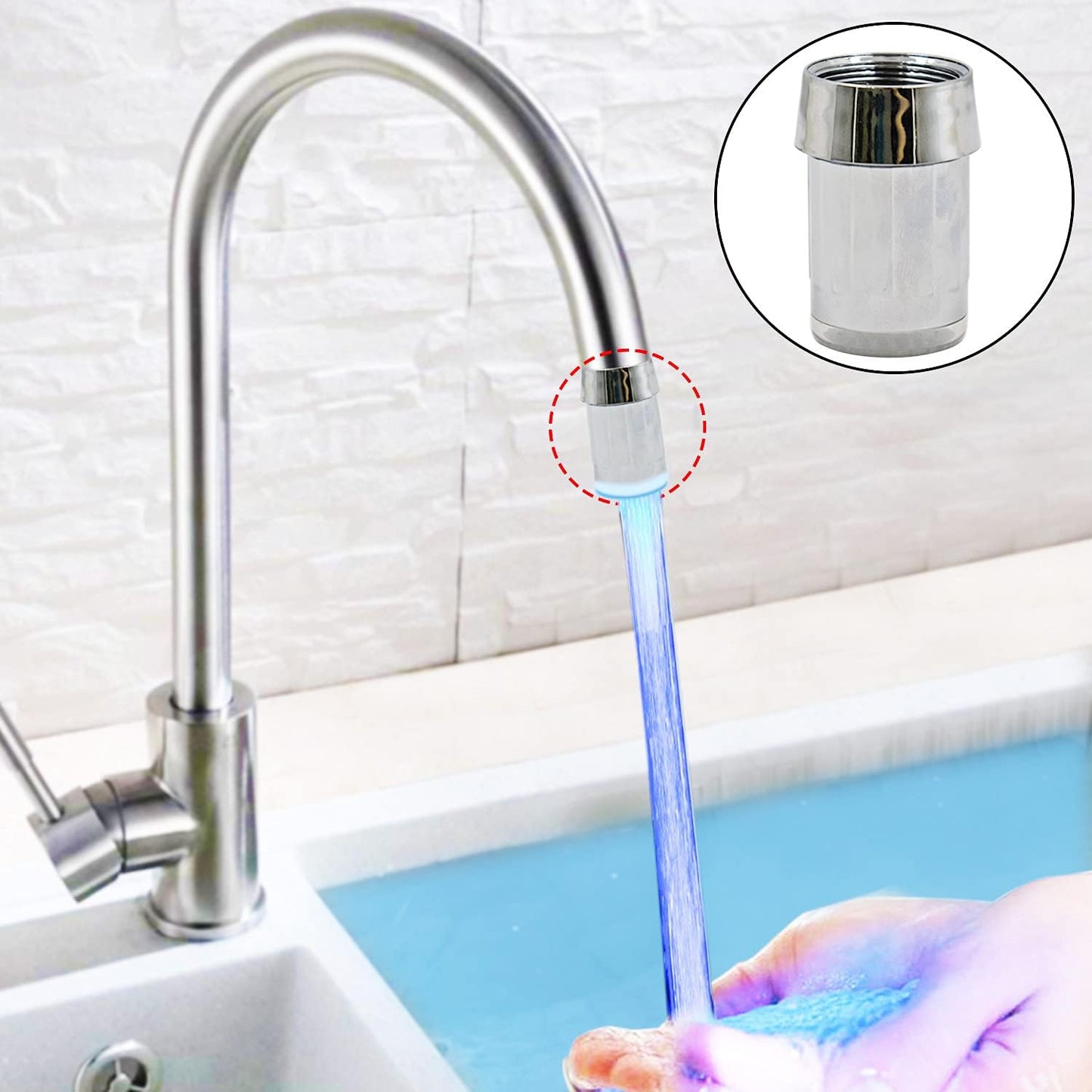 3-Color LED Water Faucet Temperature Sensor 