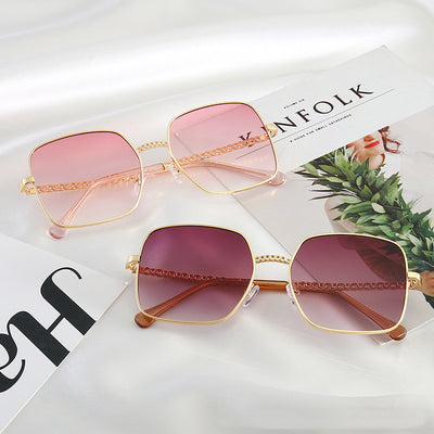 HB Large Gold Frame Fashion Sunglasses