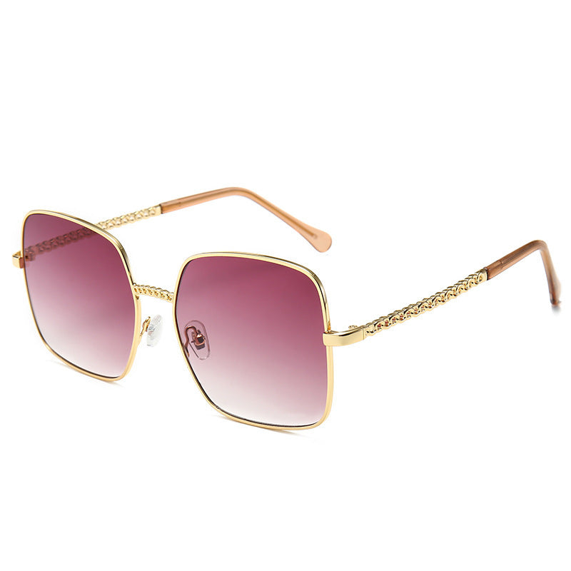 HB Large Gold Frame Fashion Sunglasses