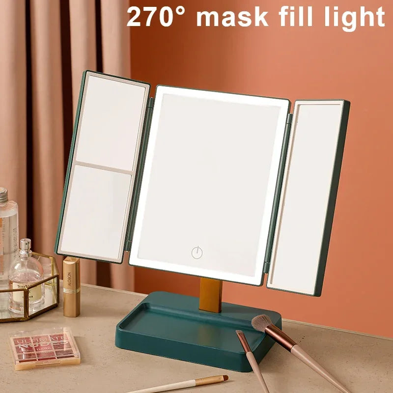 72 LED Light Desktop Vanity Mirror 1/2/3X Magnifying 