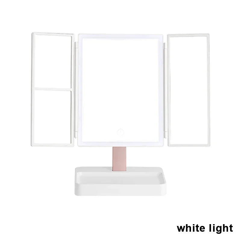 72 LED Light Desktop Vanity Mirror 1/2/3X Magnifying 