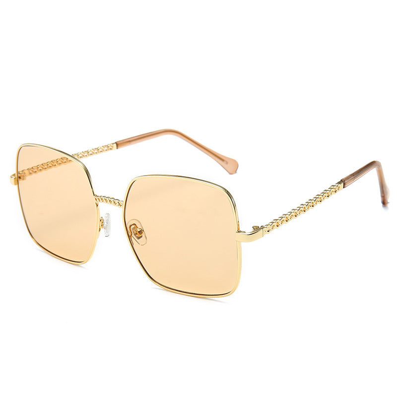 HB Large Gold Frame Fashion Sunglasses