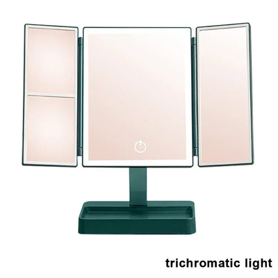 72 LED Light Desktop Vanity Mirror 1/2/3X Magnifying 