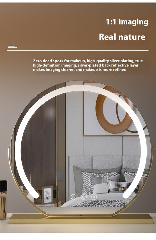 Modern Semicircle Touch Dimming LED Mirror