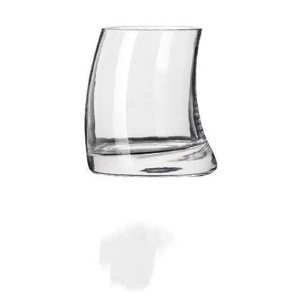 Crescent Shaped Glass Cup – Elegant Modern Drinkware