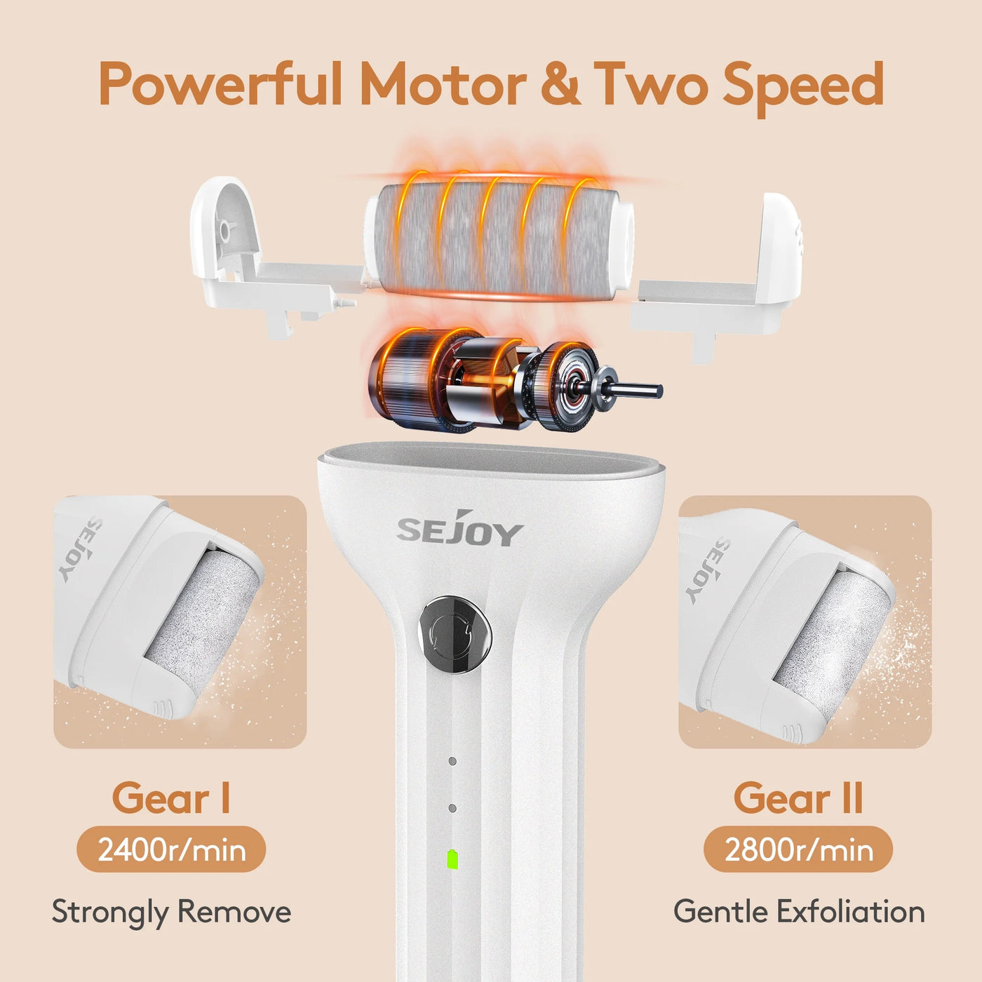 Electric Feet Callus Removers Rechargeable,3 Grinding Heads Waterproof Electronic Foot File Pedicure Tools