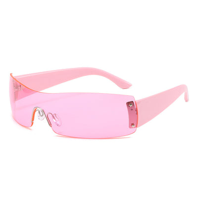HB Oval Shaped Rimless Sunglasses