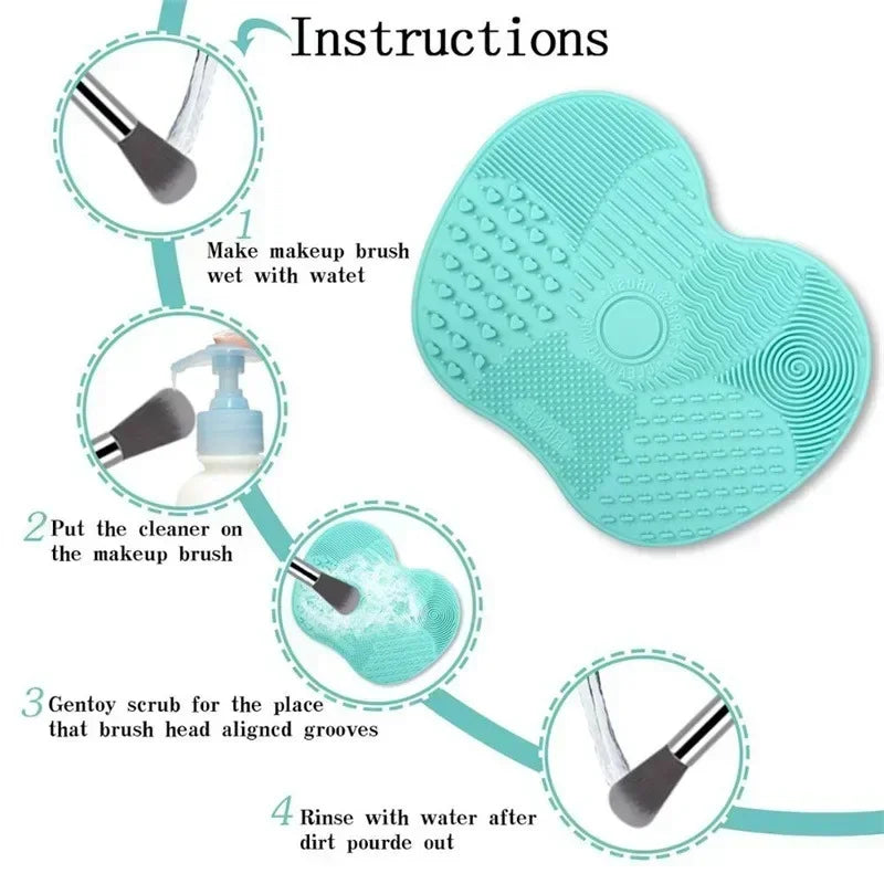 Makeup Brush Cleaner Pad Newest Silicone Brush Cleaner Cosmetic Make up Washing Brush Gel Cleaning Mat Foundation Scrubbe Board