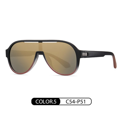 HB One-piece Large Frame Colorful Polarized Sunglasses