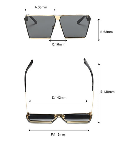 HB Polarized Ladies Squared off Fashion Sunglasses