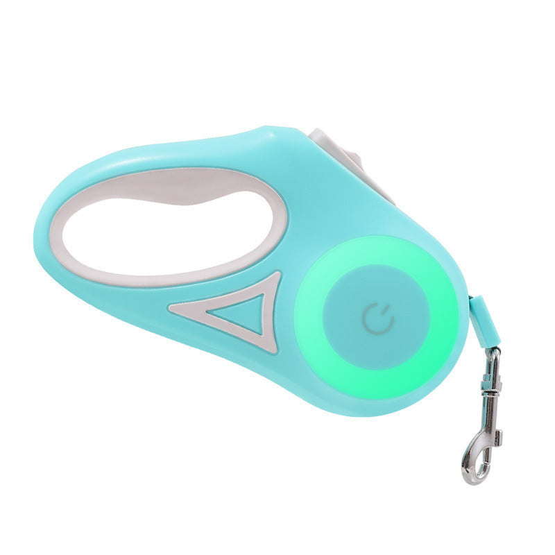 LED Glow in the Dark Retractable Leash with Built in Flashlight