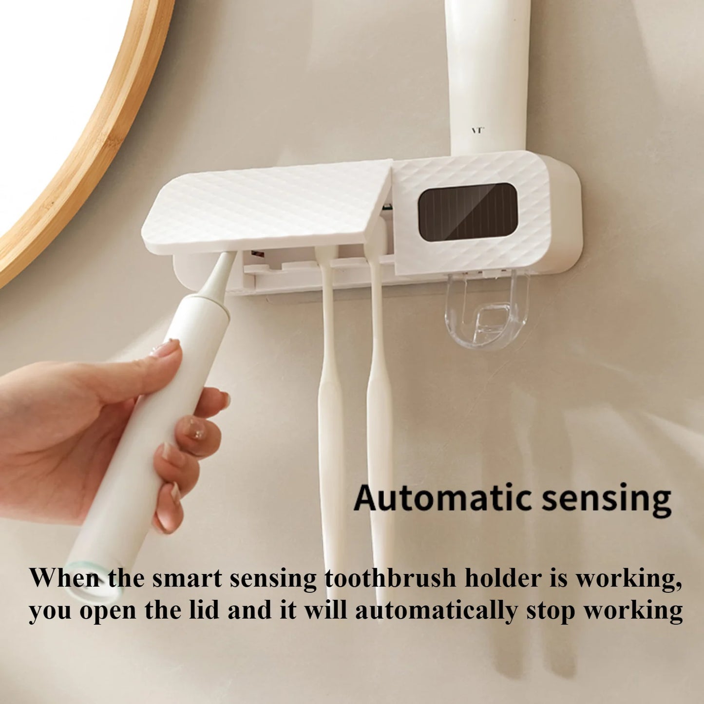 Toothbrush Holder Wall Mounted Automatic Toothpaste Squeezer Storage Rack Bathroom Accessories Toothpaste Dispenser