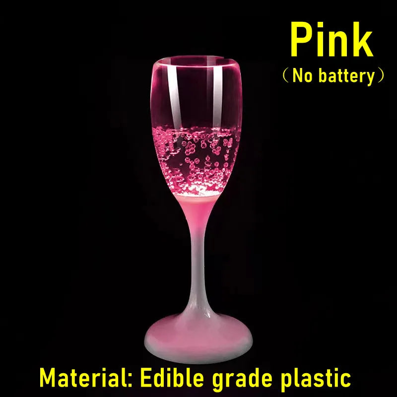 6Pcs LED Glowing Light up Cups Creative Goblet Glow in Water Cocktail Cup Wedding Party Decoration Christmas Atmosphere Cup