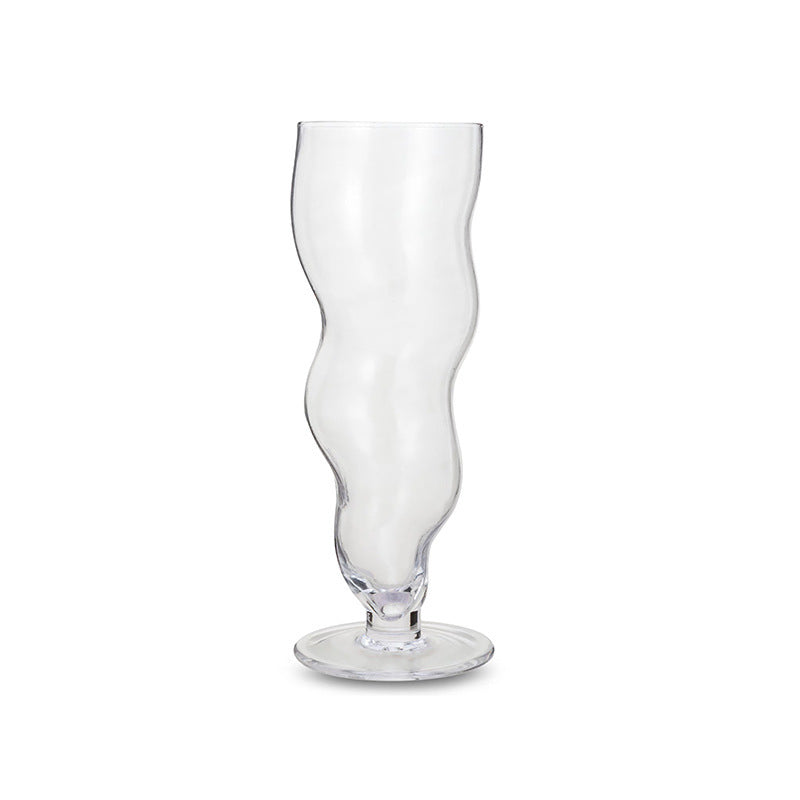 Wavy Twisted Glass Cup – Tall & Elegant Drinkware