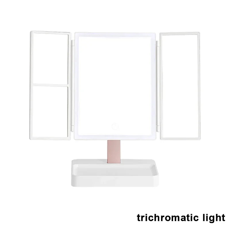 72 LED Light Desktop Vanity Mirror 1/2/3X Magnifying 