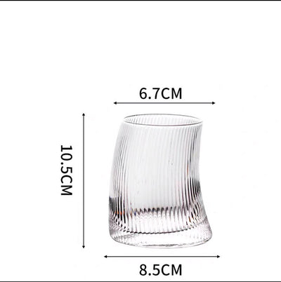 Crescent Shaped Glass Cup – Elegant Modern Drinkware