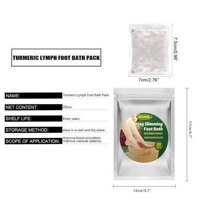 20PCS Lymphatic Drainage Ginger Foot Soak, Foot Care Spa Relaxation for Muscles, Natural Mugwort Herb Foot Soak, Leg Slimming Foot Bath Bag 1