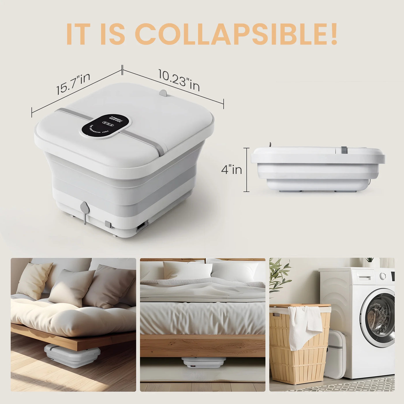 Foot Spa Bath Massager with Heat and Bubbles