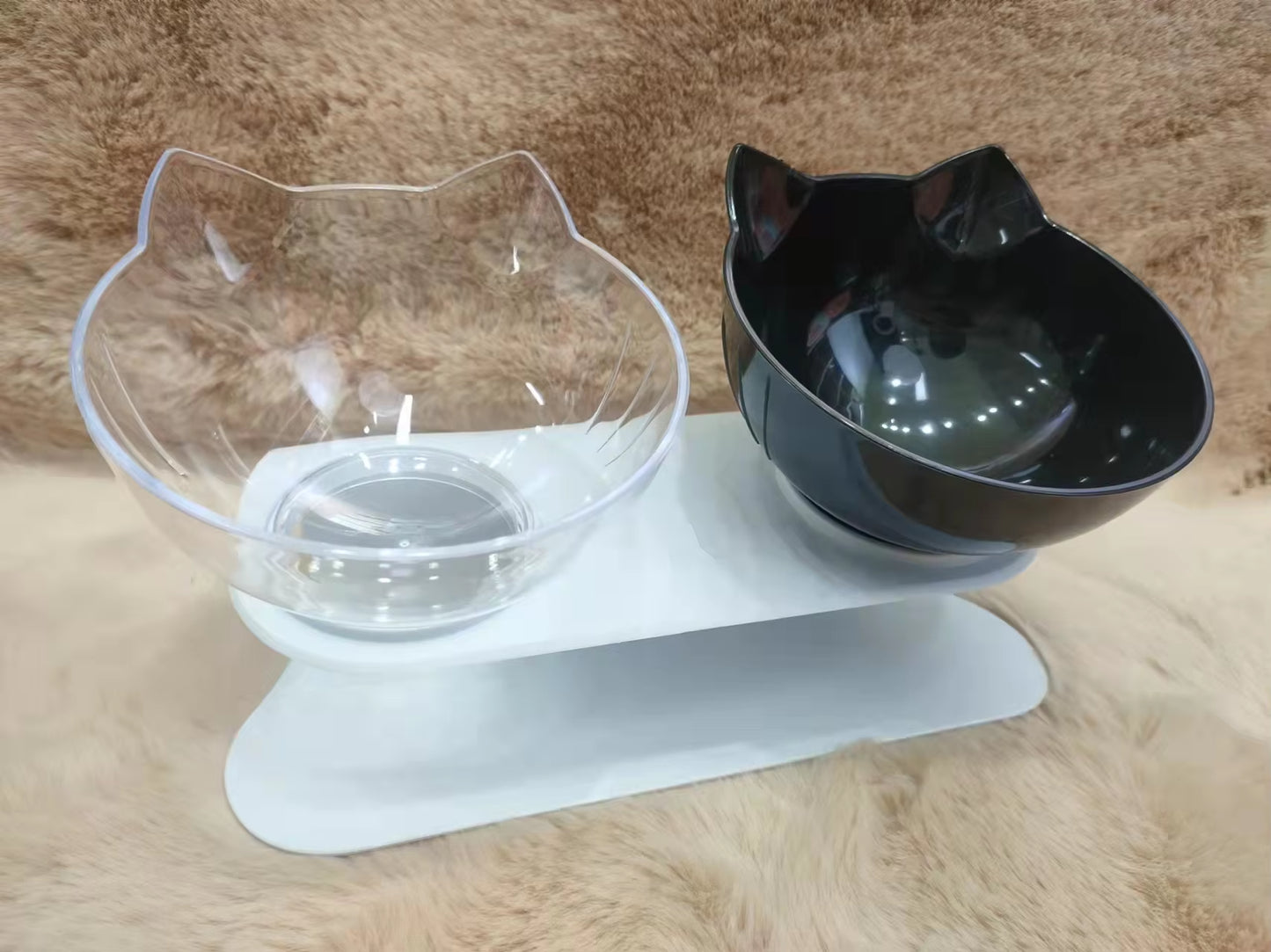 Non-Slip Double Cat Bowl Pet Water Food Feed Dog Bowls Pet Bowl with Inclination Stand Cats Feeder Feeding Bowl Kitten Supplies