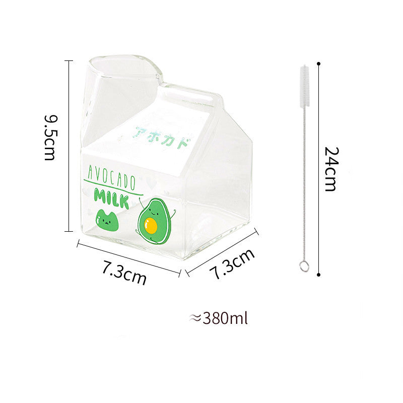 Glass Milk Carton Mug Microwaveable