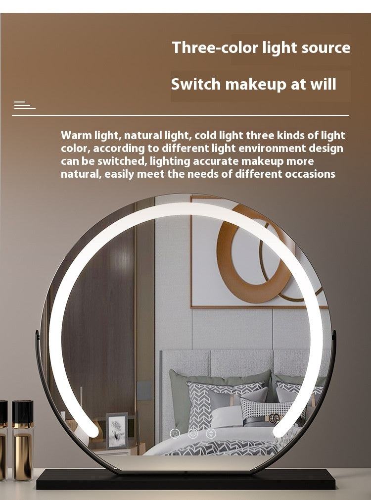 Modern Semicircle Touch Dimming LED Mirror