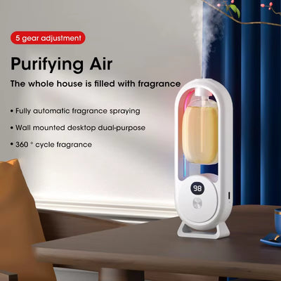Automatic Home Fragrance Machine Essential Oil Diffuser Nebulizer Perfume Scent Machine for Kitchen and Toilet Deodorization