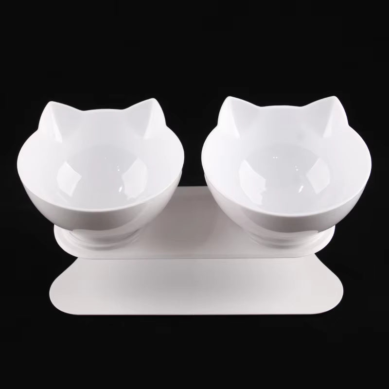 Non-Slip Double Cat Bowl Pet Water Food Feed Dog Bowls Pet Bowl with Inclination Stand Cats Feeder Feeding Bowl Kitten Supplies